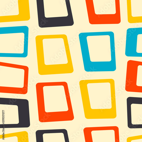 Mid century fifties modern square retro colors seamless vector pattern. Part of collection
