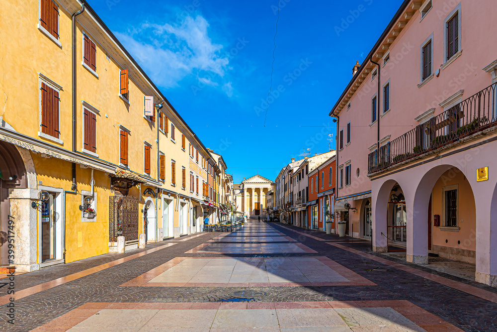 Bardolino Town street view near Garda Lake in Italy.