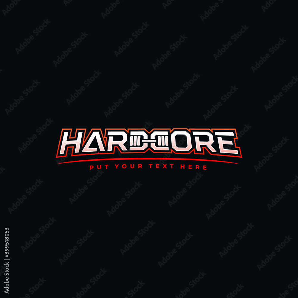 Hardcore logo. Modern logotype for gym or fitness Stock Vector | Adobe