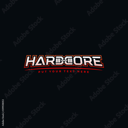 Hardcore logo. Modern logotype for gym or fitness