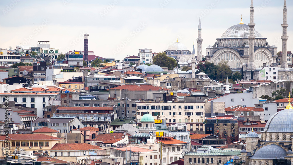 Levels of residential buildings with mosques, Istanbul,Turkey