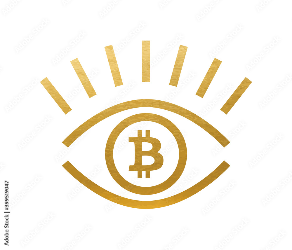 Fototapeta premium Gold Bitcoin Cryptocurrency Vector Symbol - Icon
