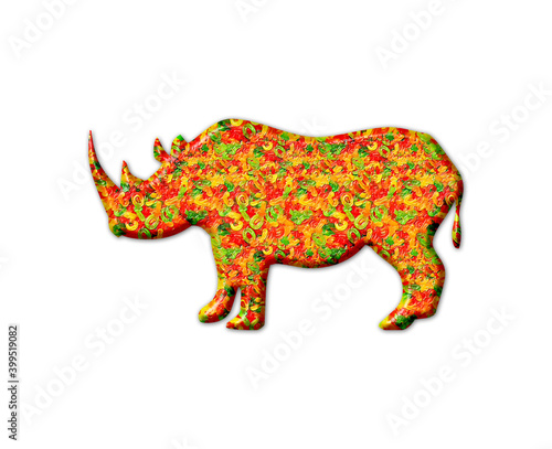 Rhino animal Jellybeans Yummy sweets Colorful illustration, jelly Icon logo symbol