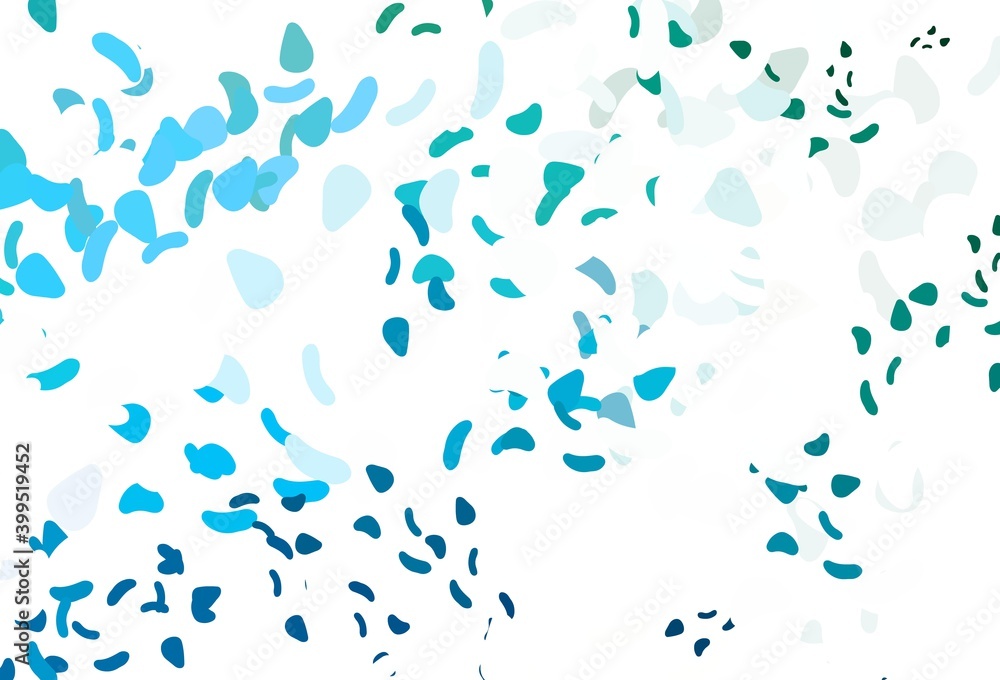 Light blue, green vector backdrop with abstract shapes.