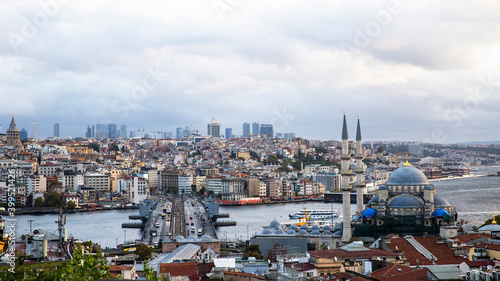 View of the Istanbul at cloudy weather  Turkey