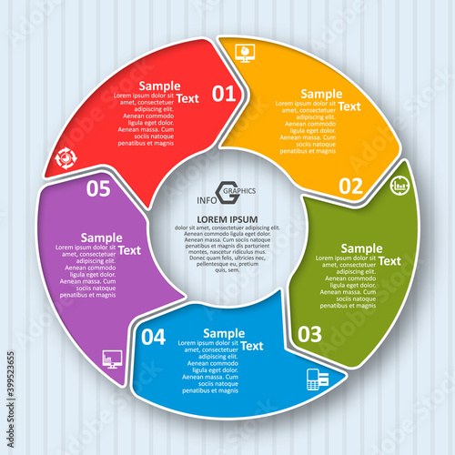Abstract 3D Paper Infographics. Business template .Vector illustration