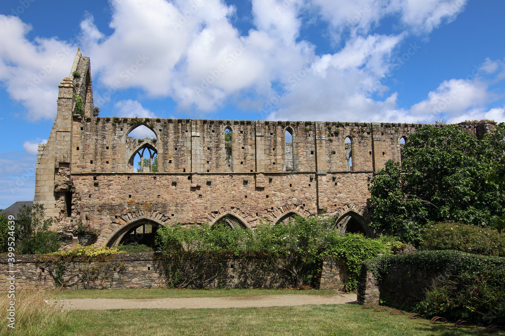 Abbaye de Beauport - famous cloister in ruins. in Paimpol in Brittany, France