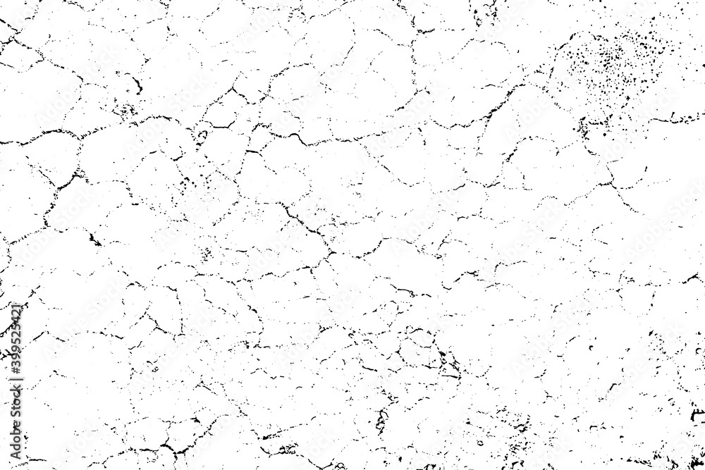 Natural cracks background. Vector overlay texture of cracked surface. One color graphic resource.