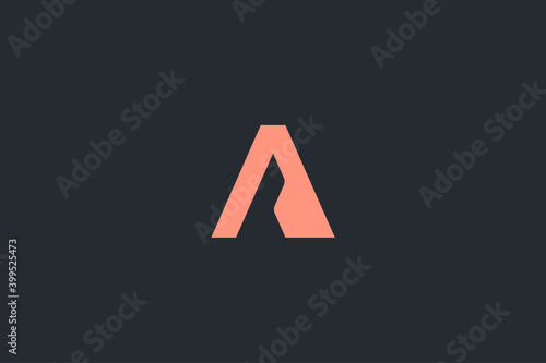 Minimal Modern Abstract Letter A Dark Background Logo Template