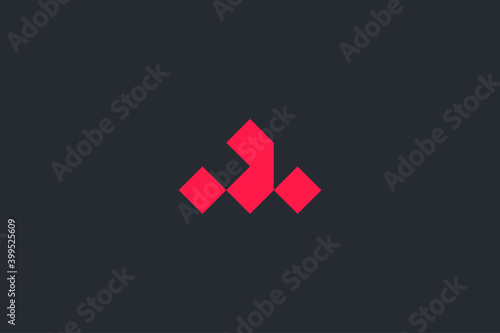 Minimal Modern Abstract Letter A Dark Background Logo Template