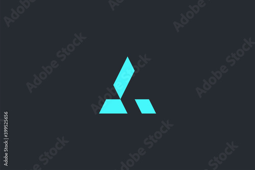Minimal Modern Abstract Letter A Dark Background Logo Template