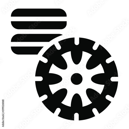 
An icon of tyres in modern solid style 
