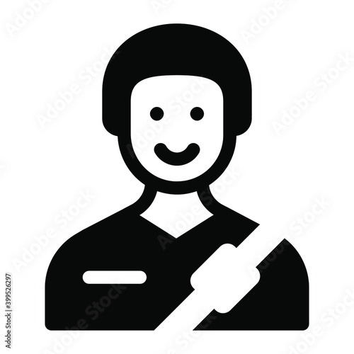 
An icon of acr driver, vector of automobilist
