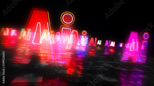 Artificial intelligence abstract 3d illustration
