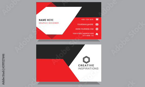 Corporate creative and clean professional double sided business card template.