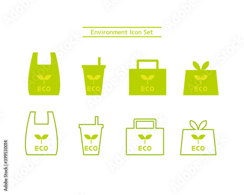 テイクアウト　エコバック　ベクターイラスト