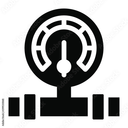 
Dial indicator, solid icon of pressure sensitive meter

