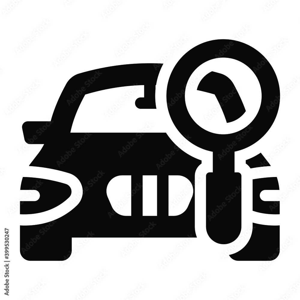 Magnifier with car, trendy filled icon of car investigation
Magnifier with car, trendy filled icon of car investigation