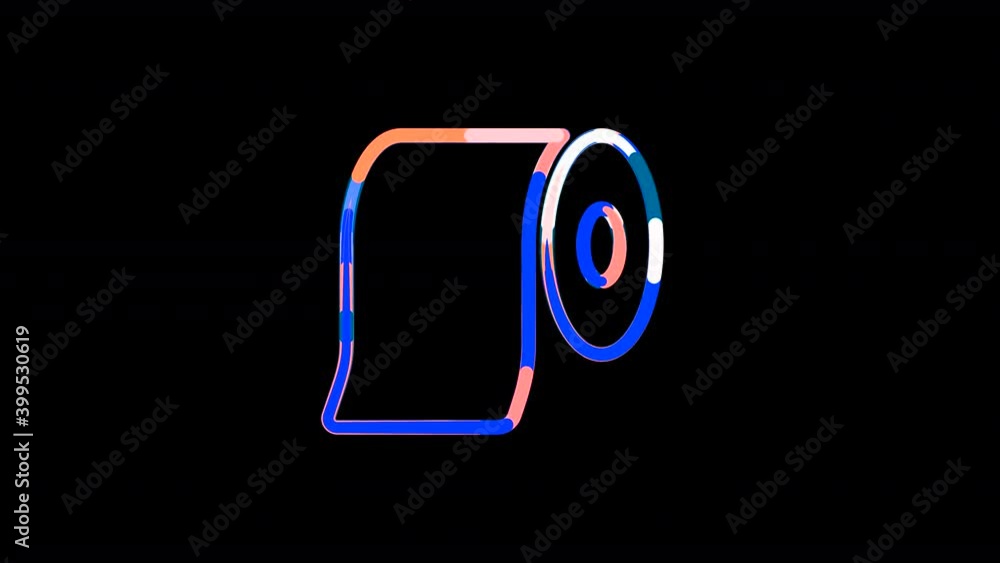 Circles gather in symbol toilet paper. After it crumbles in a line and moves to the camera. Alpha channel black Circles gather in symbol toilet paper. After it crumbles in a line and moves to the camera. Alpha channel black