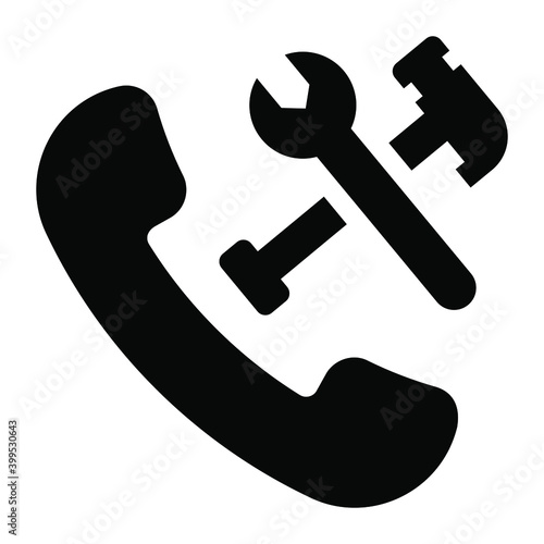 
An icon of workshop helpline in modern filled style 
