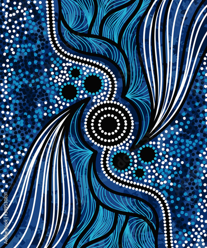Blue aboriginal artwork