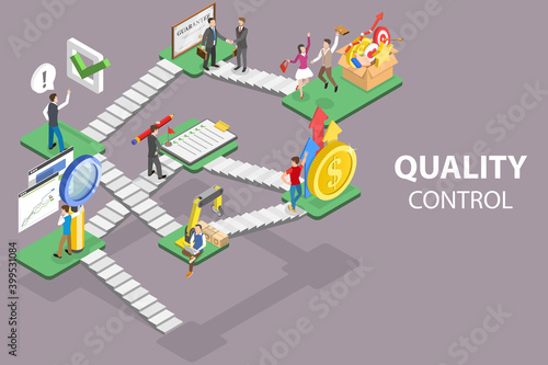 3D Isometric Flat Vector Conceptual Illustration of Quality Control.