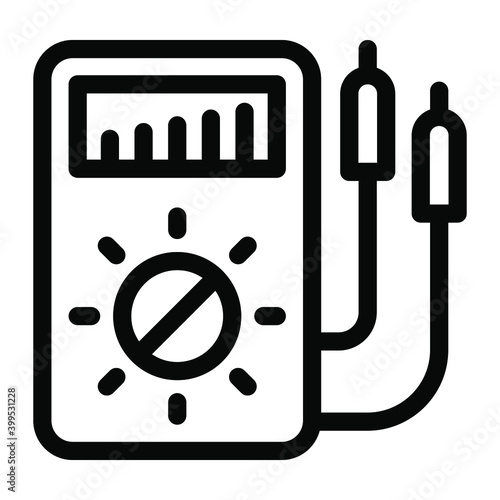 
Ammeter icon, voltmeter filled vector style 
