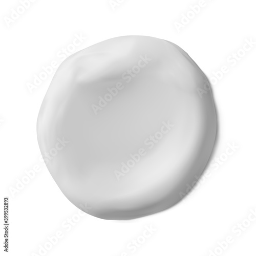 Realistic cosmetic cream drop vector illustration isolated on white background. Facial and body skin care beauty product circle blob. Moisturizer lotion sample