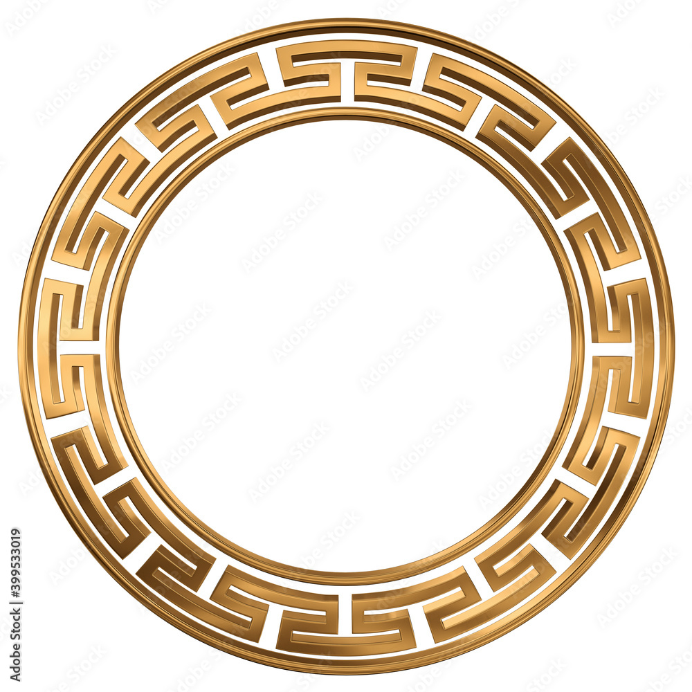 Chinese Asian 3D Gold Border Circle Stock Illustration | Adobe Stock