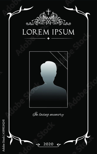 Funeral service, burial ceremony organization agency or company retro poster. Vector.