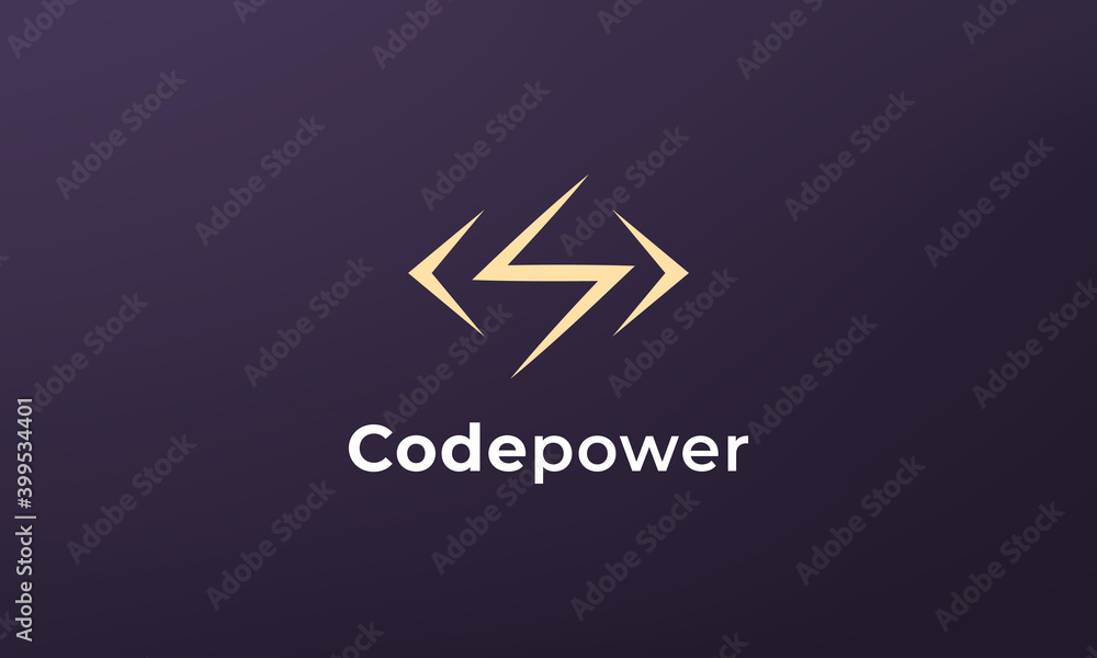 simple and modern power code logo simple and modern power code logo