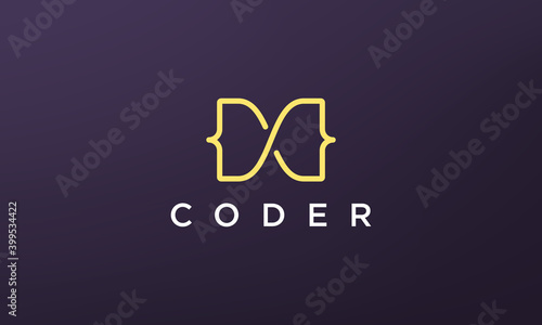 programming code technology logo in a simple and modern style