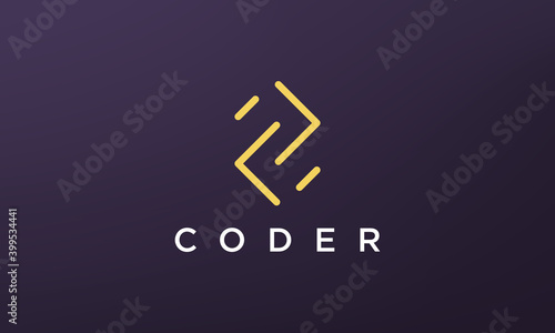 programming code technology logo in a simple and modern style