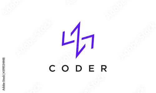 programming code technology logo in a simple and modern style