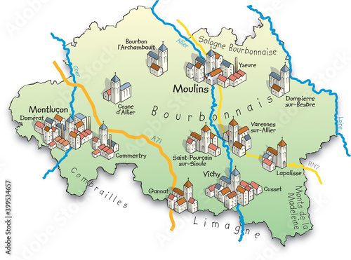 03 Carte du département de l'Allier