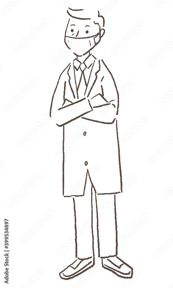 Illustration vector of a doctor with arms folded