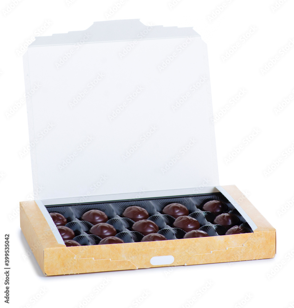 Box of candies on white background isolation Box of candies on white background isolation
