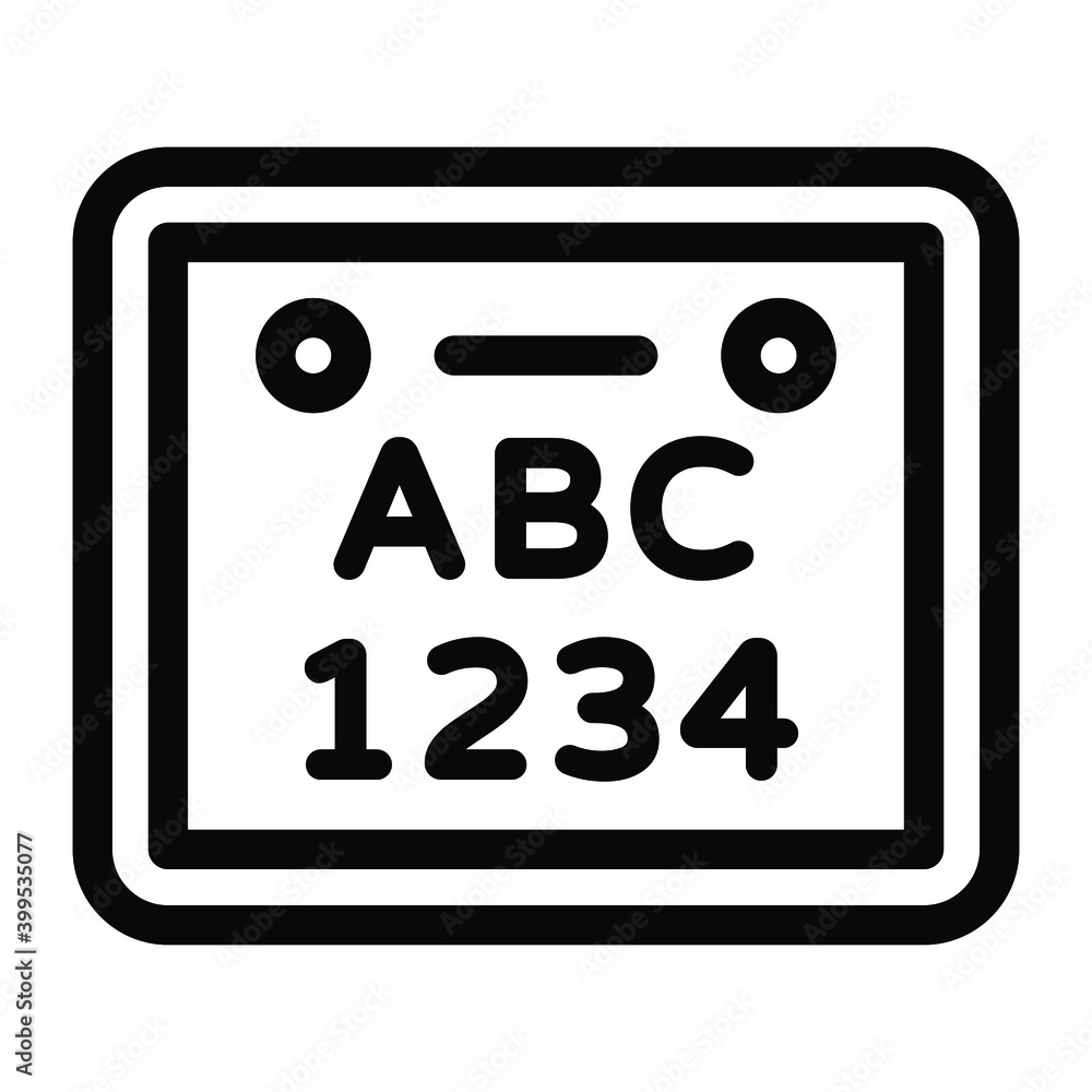 Number plate icon style, recognition number
Number plate icon style, recognition number