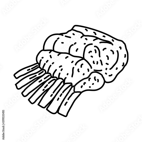 Prime Rib Icon. Doodle Hand Drawn or Outline Icon Style