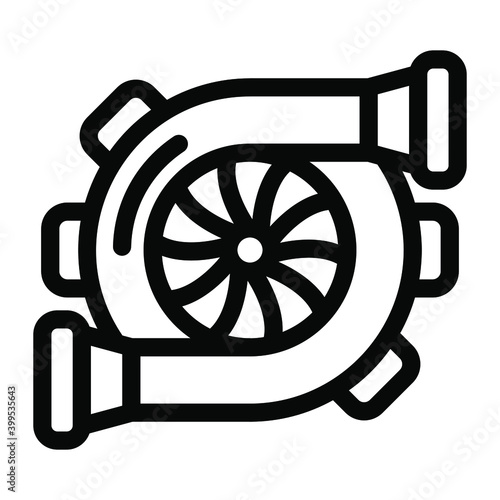 
Turbo charger icon in modern filled style 
