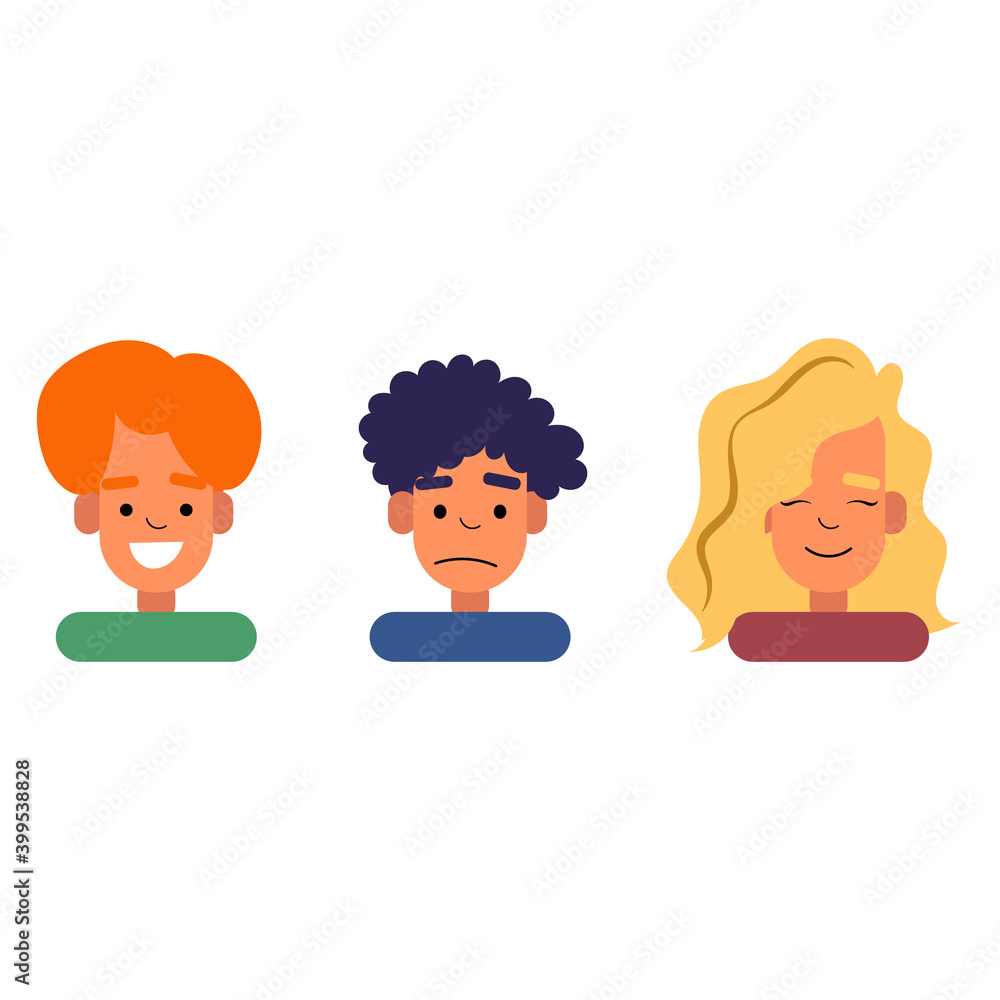 Vector people avatar set. Different men and women characters collection. Isolated vector illustration. Vector people avatar set. Different men and women characters collection. Isolated vector illustration.