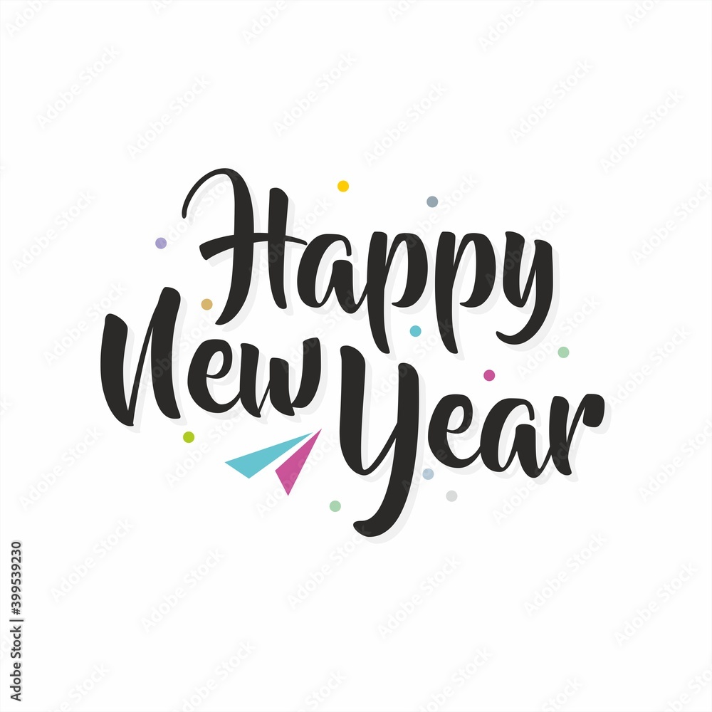 Fototapeta premium Happy New Year Calligraphy Design - Illustration