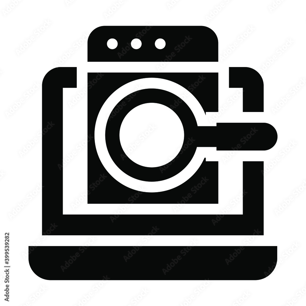 
Magnifying glass on web page, concept of web searching icon
