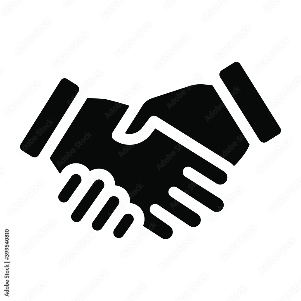 Handshake, introduction icon in solid style.
Handshake, introduction icon in solid style.