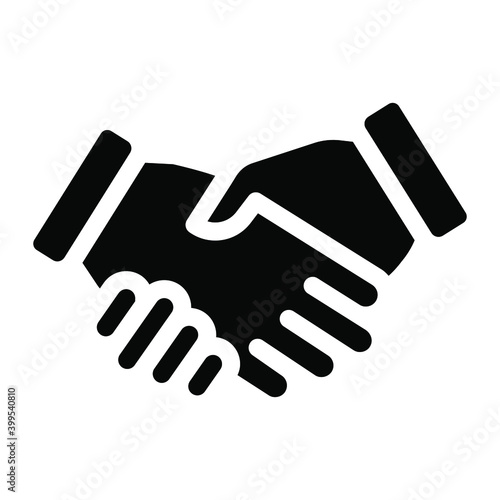  Handshake, introduction icon in solid style. 