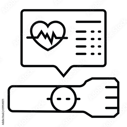 Health care application function for smart watch icon