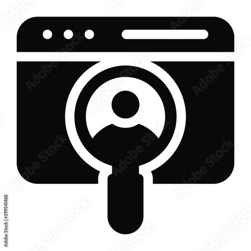 
Magnifying glass on web page, concept of web searching icon
