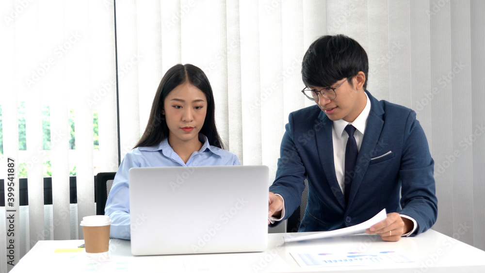 Business People Meeting discussion Analysis with professional investor working new start up project at office, Corporate team brainstorming concept. Business People Meeting discussion Analysis with professional investor working new start up project at office, Corporate team brainstorming concept.