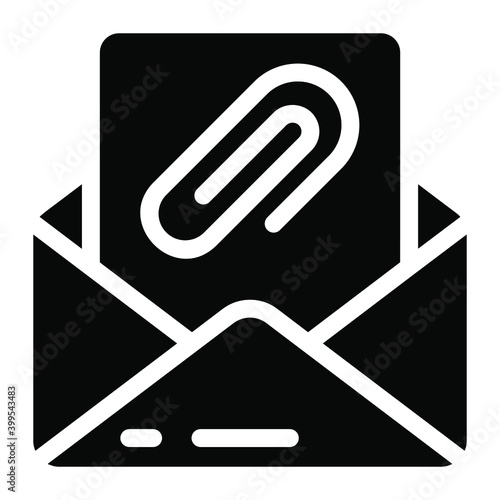 
Trendy vector design of email attachment 
