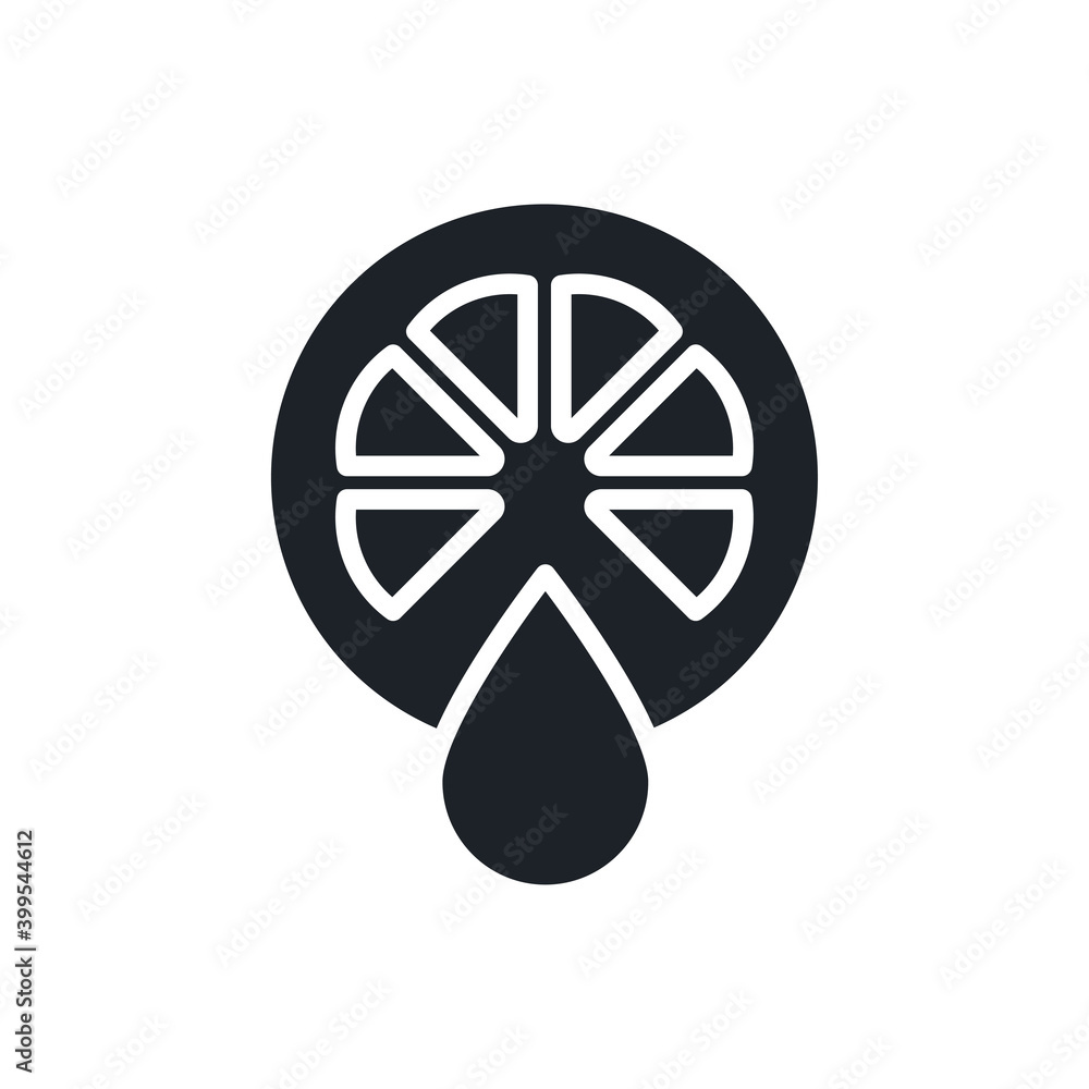 Freshly squeezed orange or lemon juice icon. Black isolated silhouette. Fill solid icon. Modern minimalistic design. Vector illustration. Fruits Freshly squeezed orange or lemon juice icon. Black isolated silhouette. Fill solid icon. Modern minimalistic design. Vector illustration. Fruits